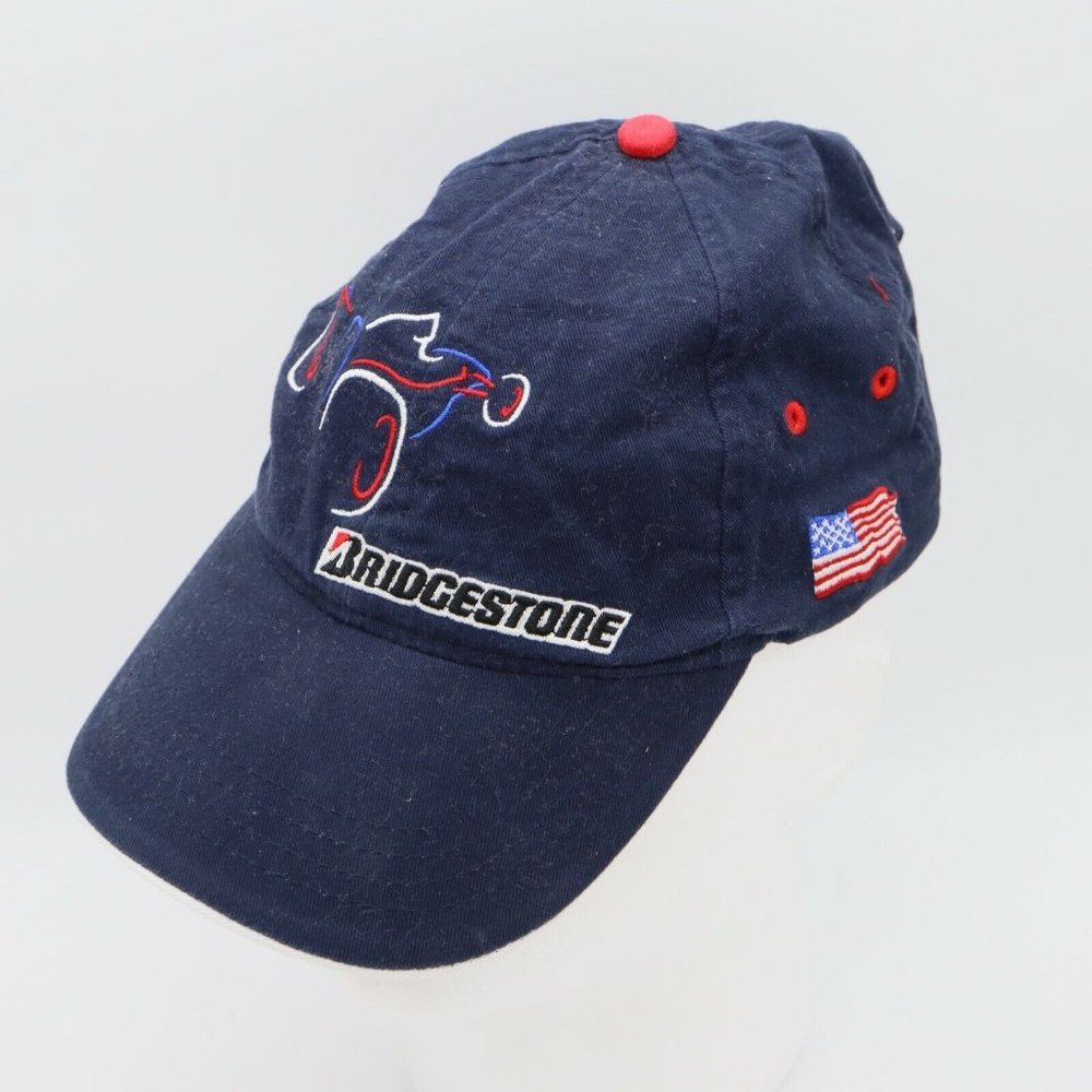 Bridgestone Motorsport Racing Cap Hat Formula 1 Race Car & American Flag B3